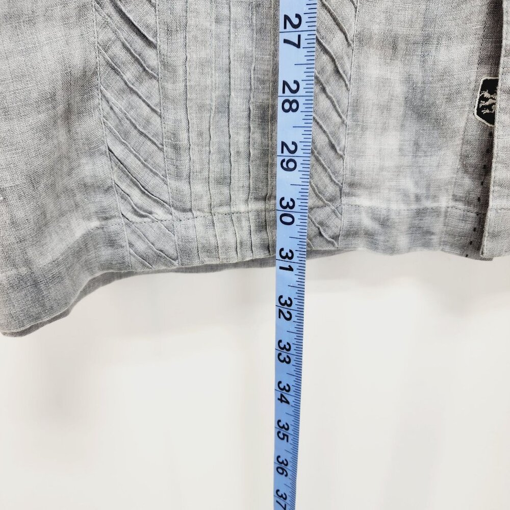 Nat Nast shirt American Fit Luxury Gray Short Sleeve Button-Up  L 100% Linen - Picture 5 of 8